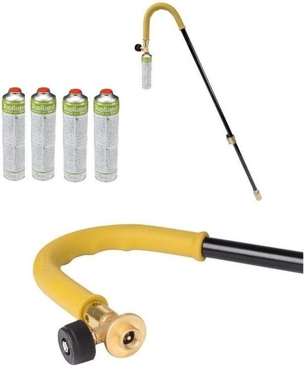 Green Camp Onkruidverdelger Met Gaspatronen - Stabiele Onkruidbrander Piëzo-Ontsteking 1300°C Inclusief 8 Cartridges